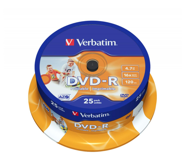 VERBATIM DVD-R 16x 4.7GB 25P CB PRINTABLE 43538 - 28975 - zdjęcie 2
